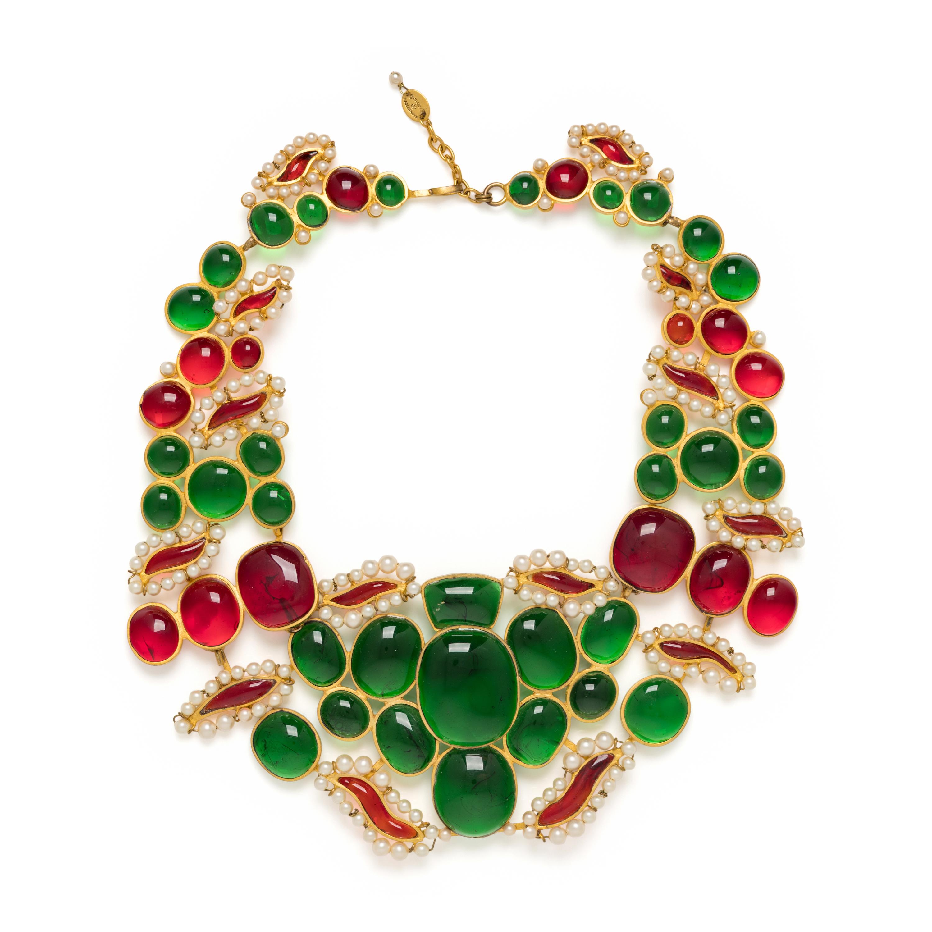 Chanel, Important Gripoix Pâte de Verre Bib Necklace, 1980s