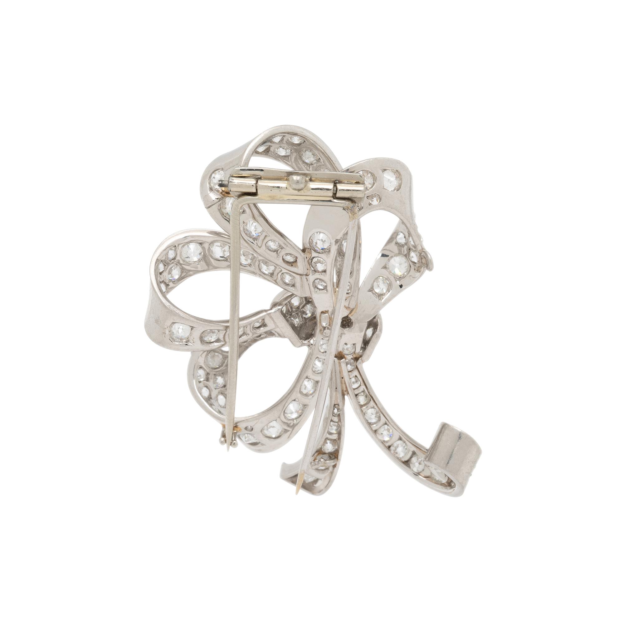 DIAMOND BOW BROOCH