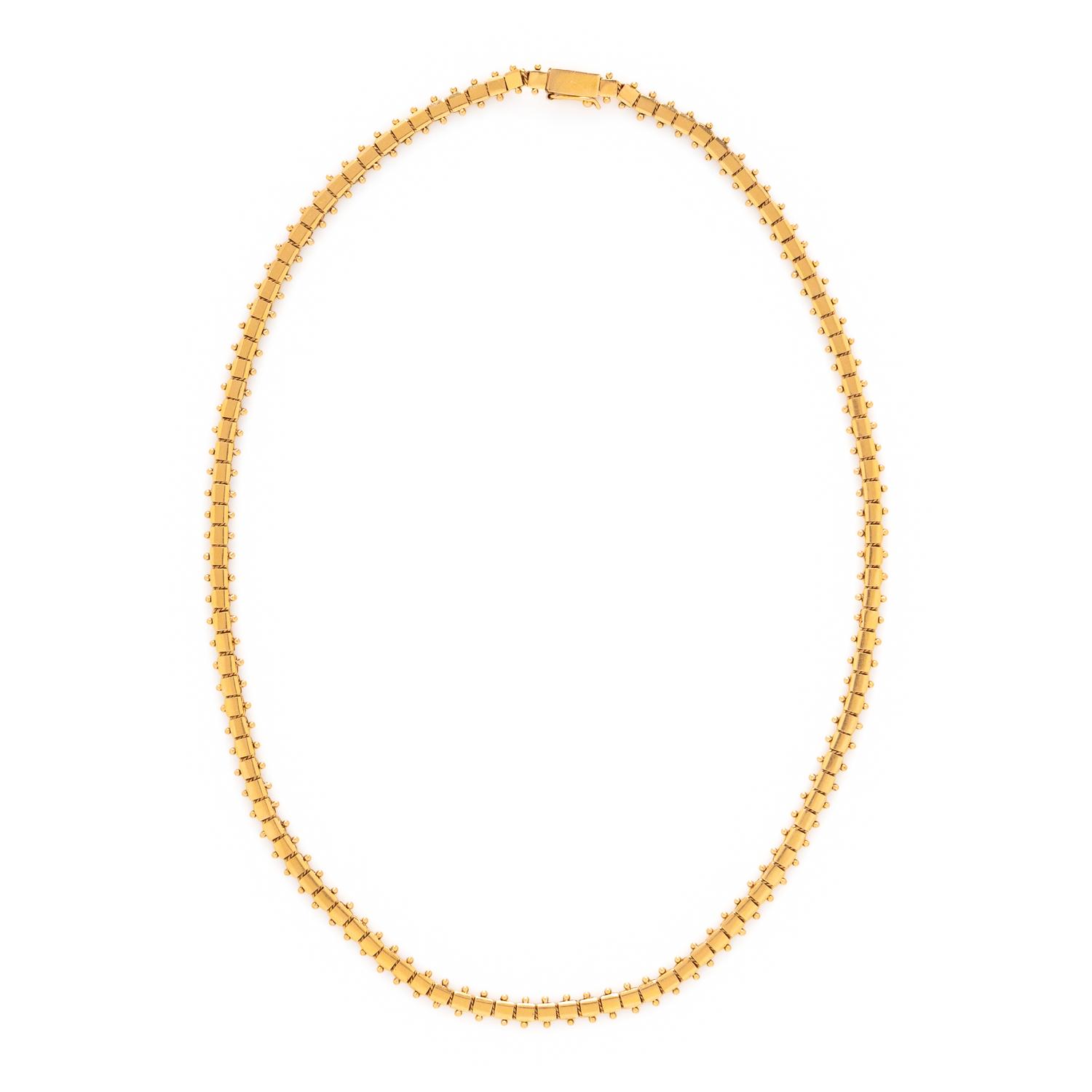 PORTUGUESE, YELLOW GOLD CHAIN NECKLACE