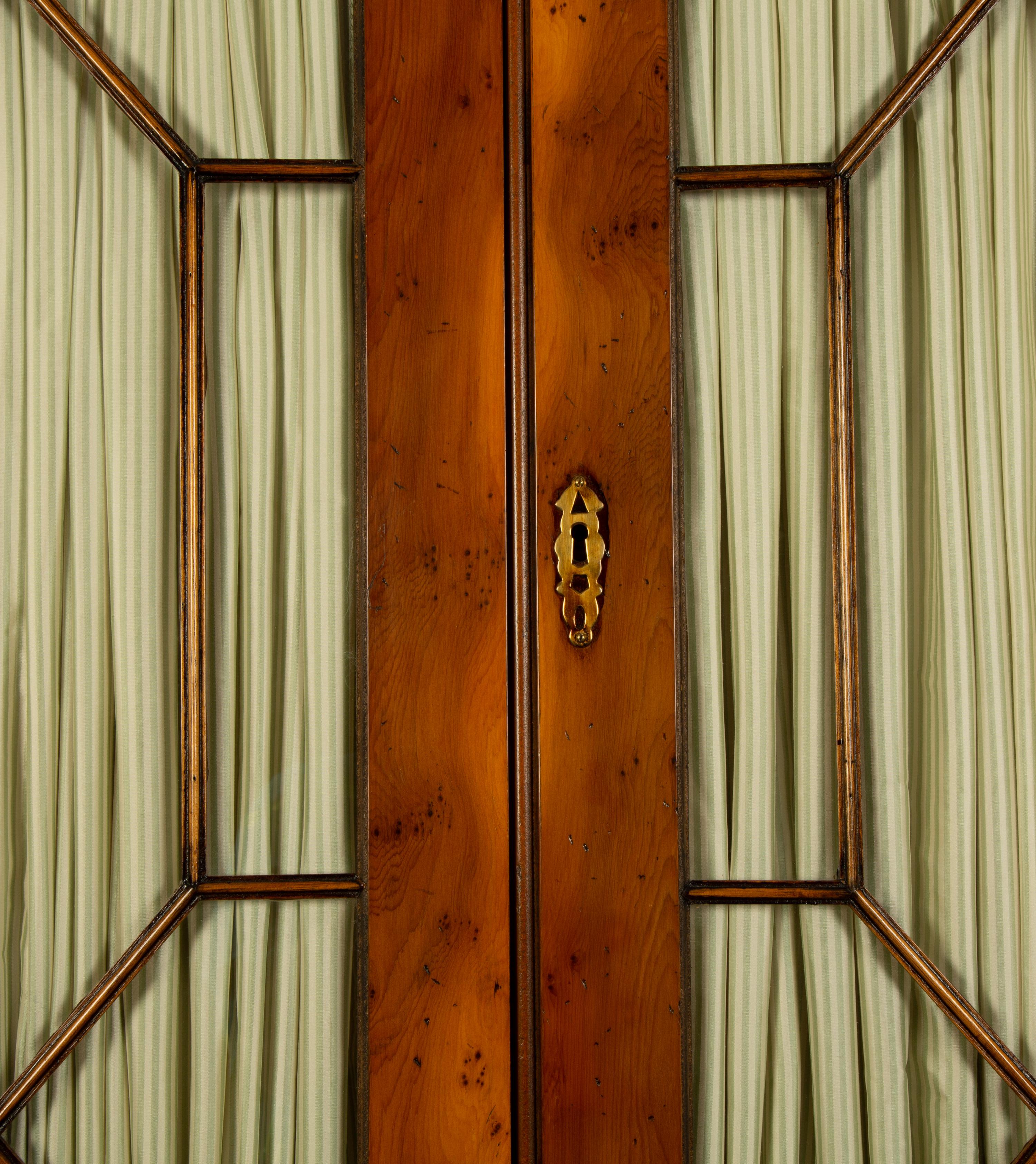 A George III Style Burlwood and Pine Secretary/Bookcase — 20TH CENTURY