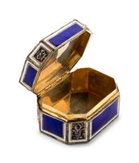 A French Engine-Turned Enamel and Silver-Gilt Box