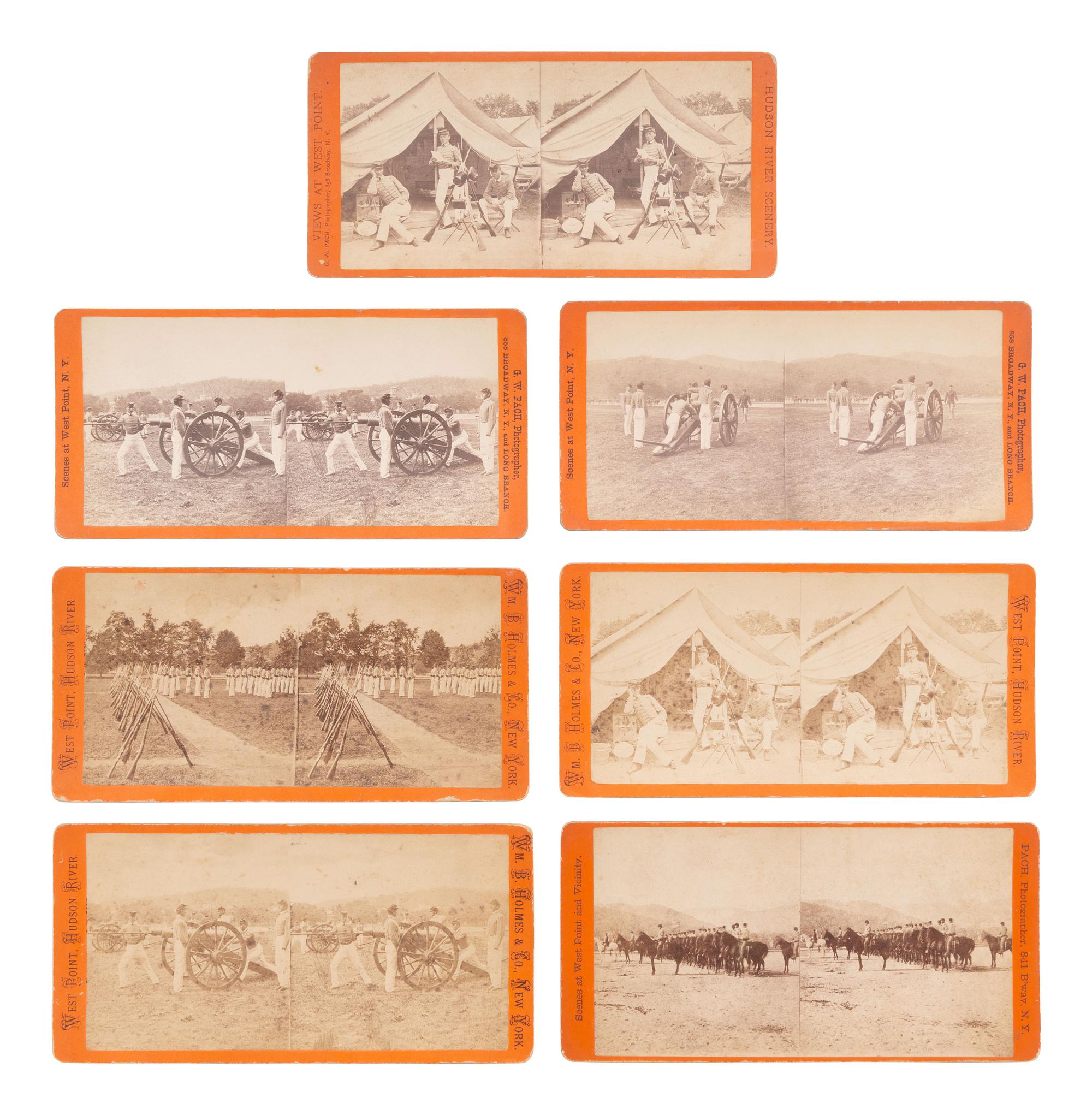 [US MILITARY ACADEMY]. A group of 13 stereoviews taken at and around West Point.