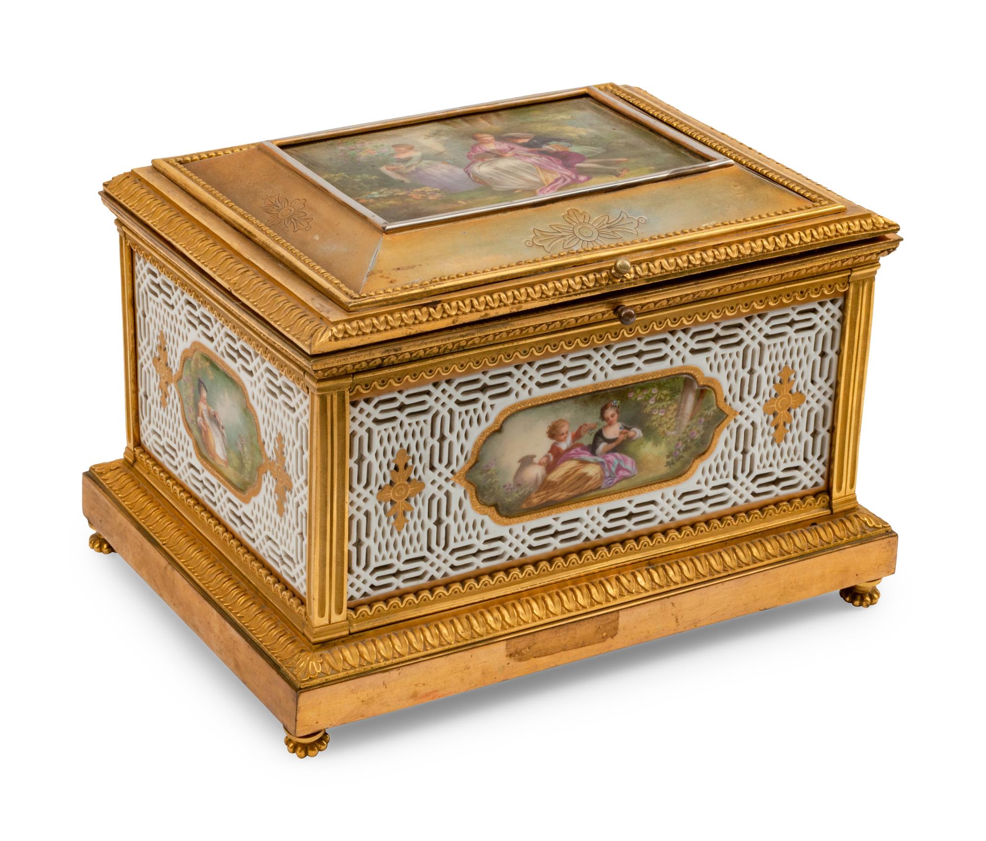 A French Gilt-Bronze-Mounted Porcelain Casket — LATE 19TH CENTURY