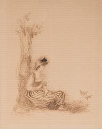 Jeune Fille Tricotant (Drawing for the Letter 'L'), 1879