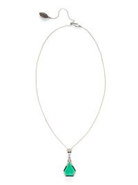 ART DECO, EMERALD, DIAMOND AND ENAMEL PENDANT