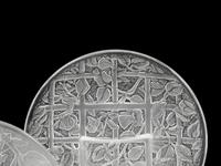 Twenty-Four Molded and Frosted Trellis Pattern Dessert Plates
