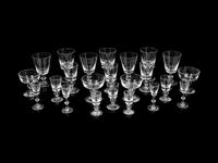 A Steuben Teardrop Glass Stemware Service