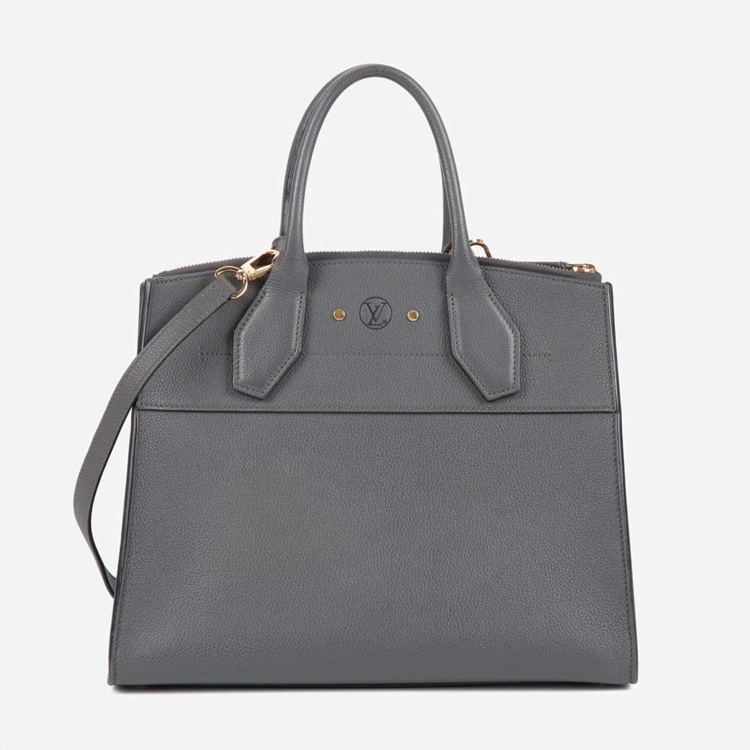 A Louis Vuitton Gray Calf Leather City Steamer MM Louis Vuitton