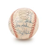 A 1973 New York Mets Team Signed Autograph Baseball (Willie Mays' Last Season, Beckett Authentication Services Letter BAS Certified)