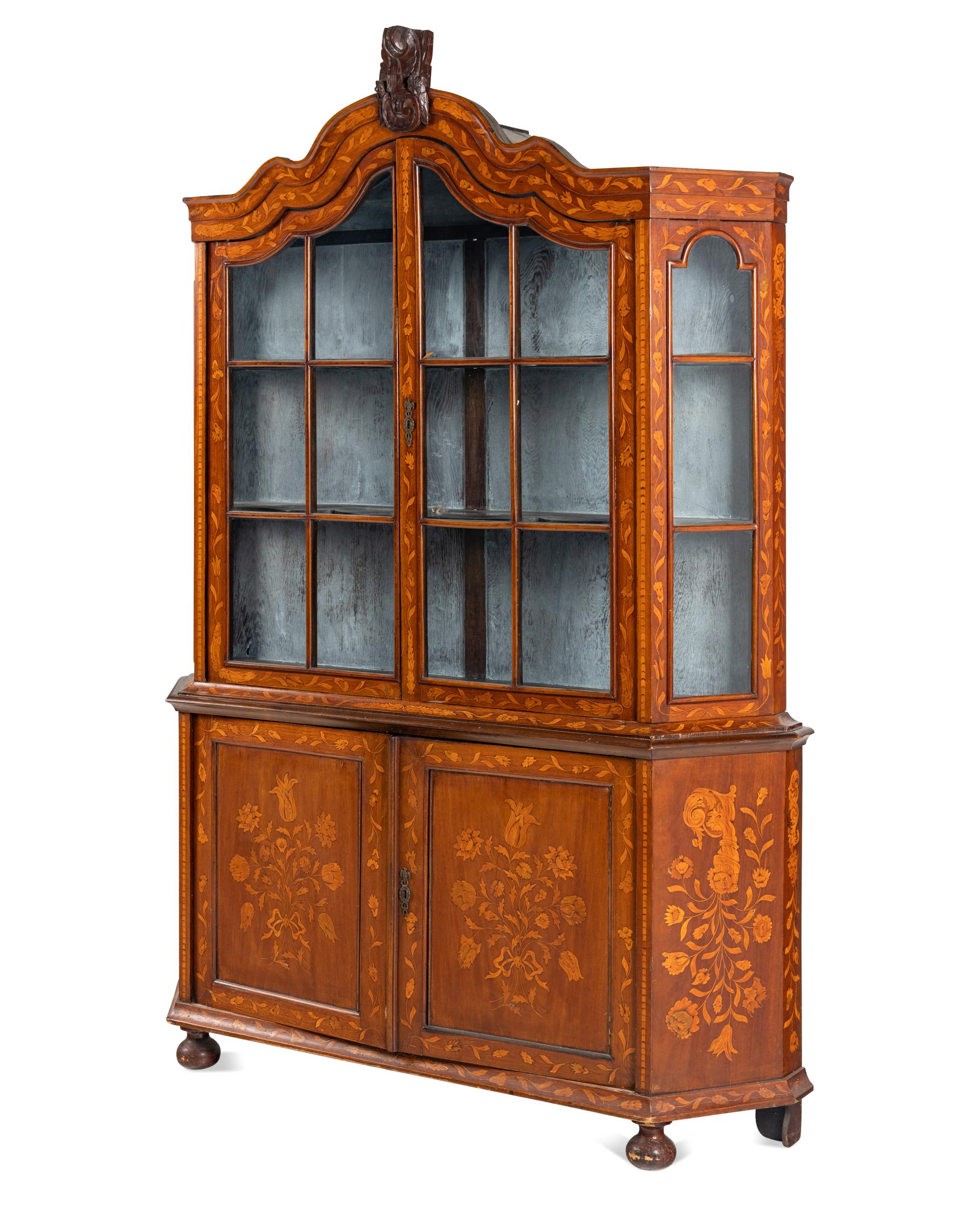 A Dutch Marquetry Bookcase