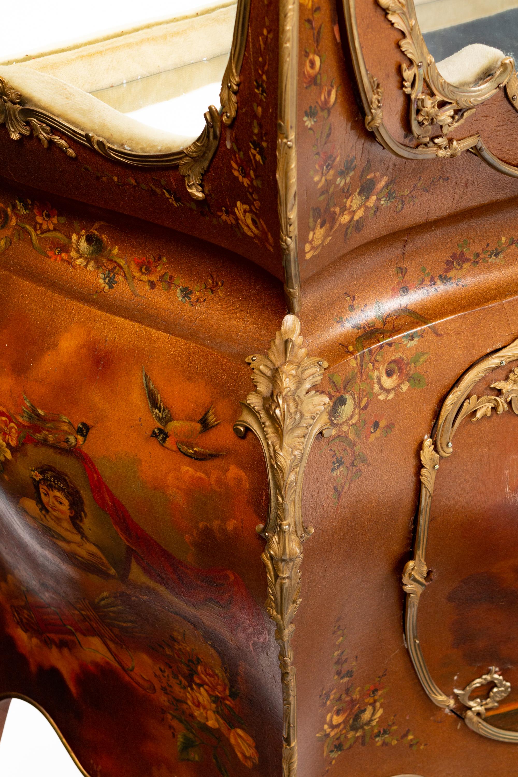 A Louis XV Style Gilt-Bronze-Mounted Vernis Martin Vitrine