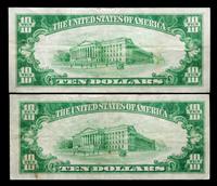 Two United States Series 1928 $10 Gold Certificates