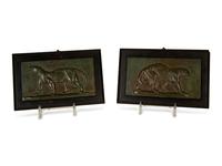 Two Bronze Animalier Wall Plaques After Antoine-Louis Barye — Early 20th Century