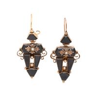 VICTORIAN, COLLECTION OF ONYX AND SEED PEARL JEWELRY