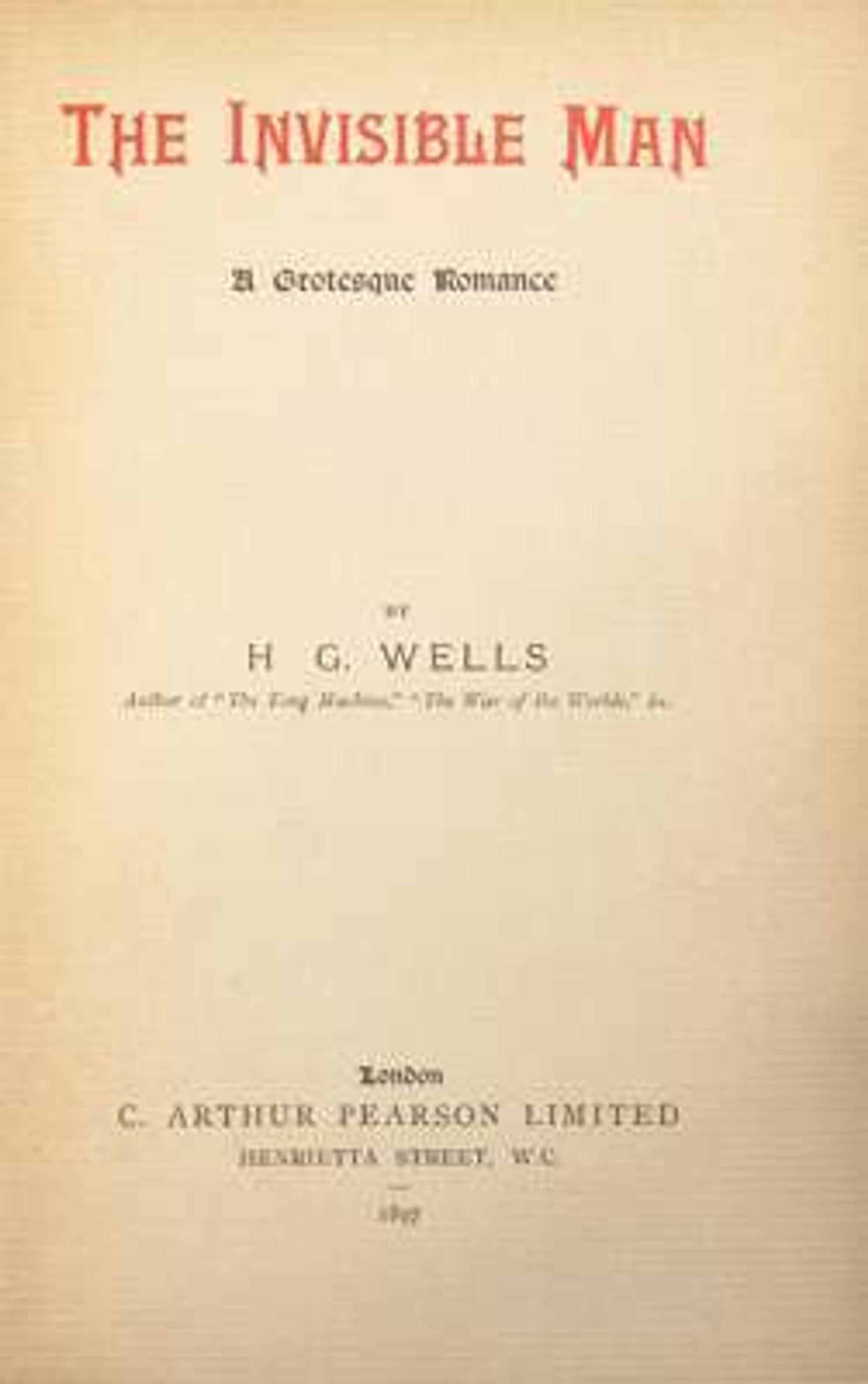 [Literature] Wells, H.G.: The Invisible Man
