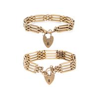 VICTORIAN, YELLOW GOLD BRACELET SET