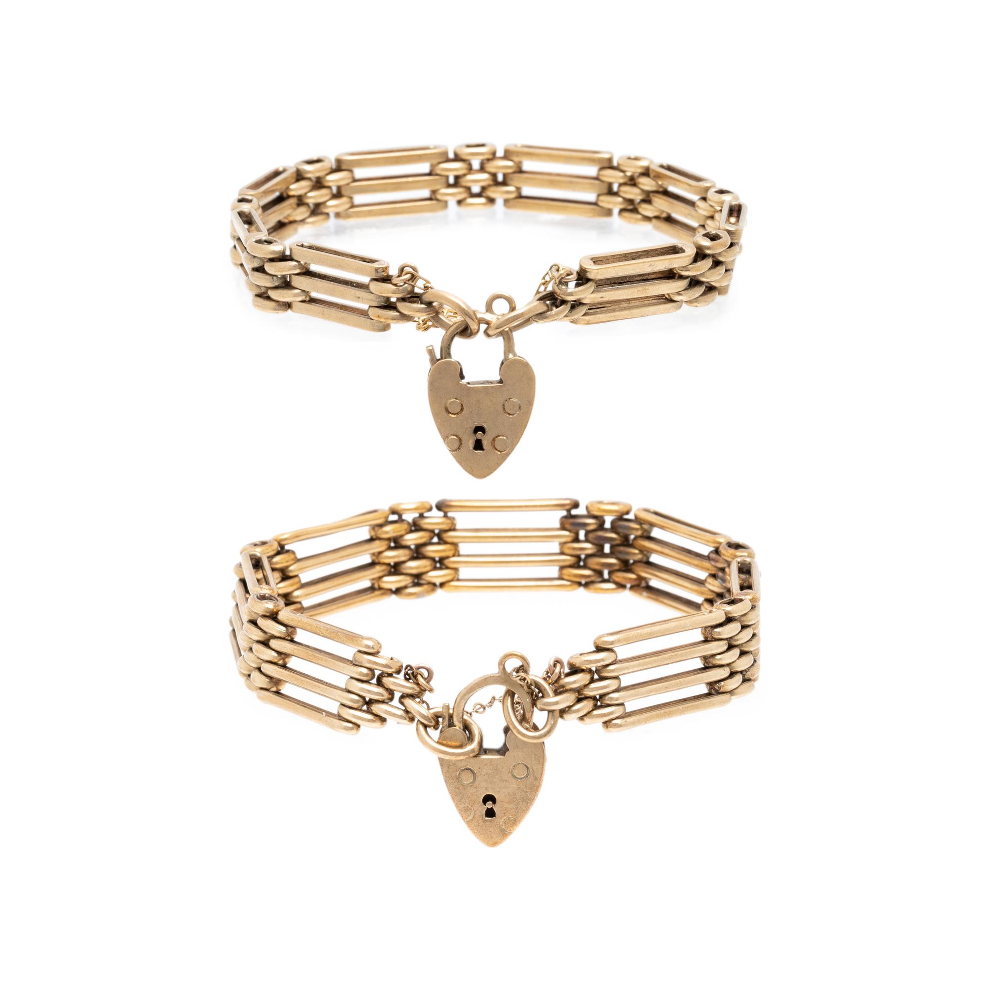 VICTORIAN, YELLOW GOLD BRACELET SET