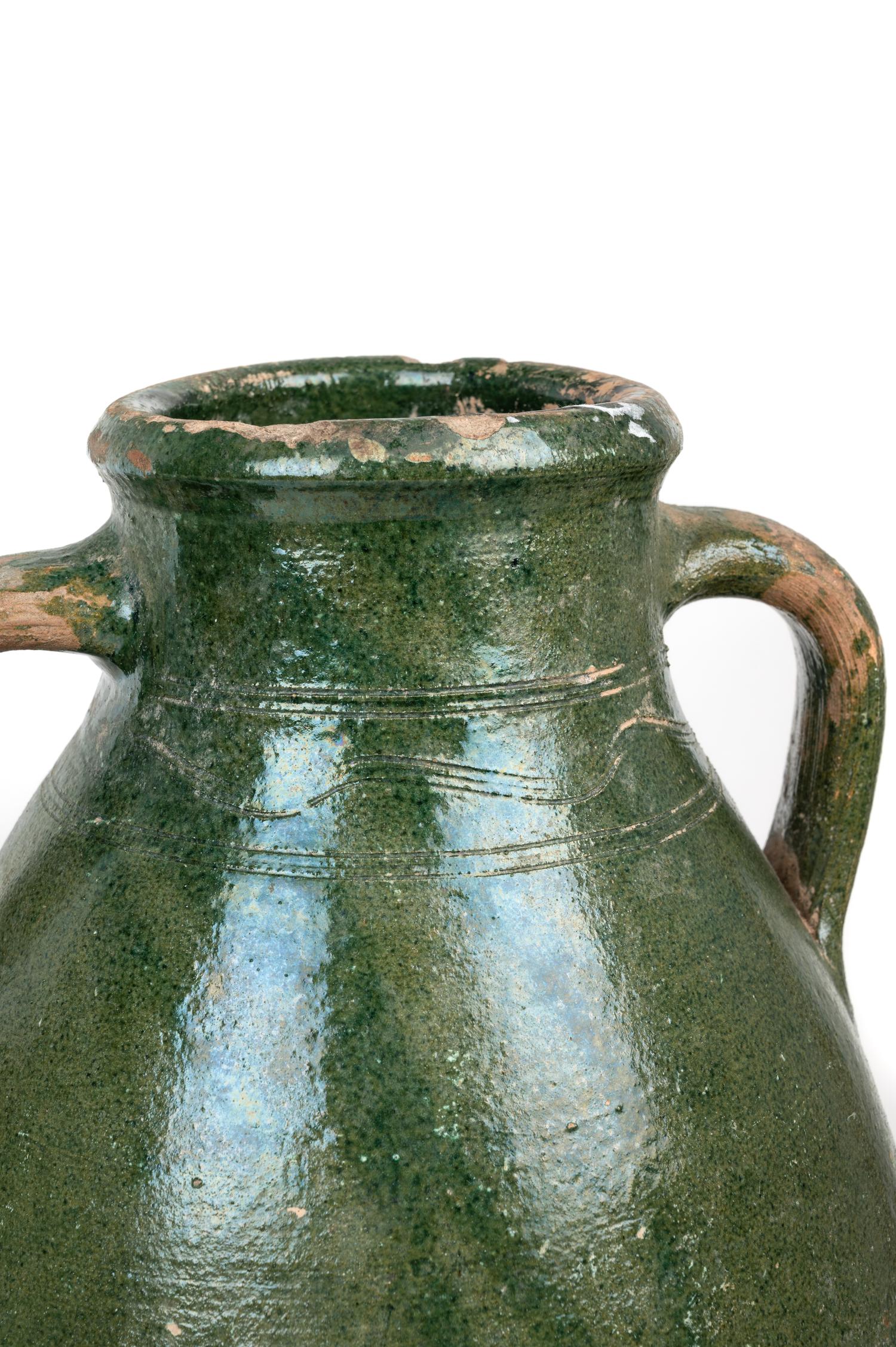 Two Green Glazed Pottery Articles