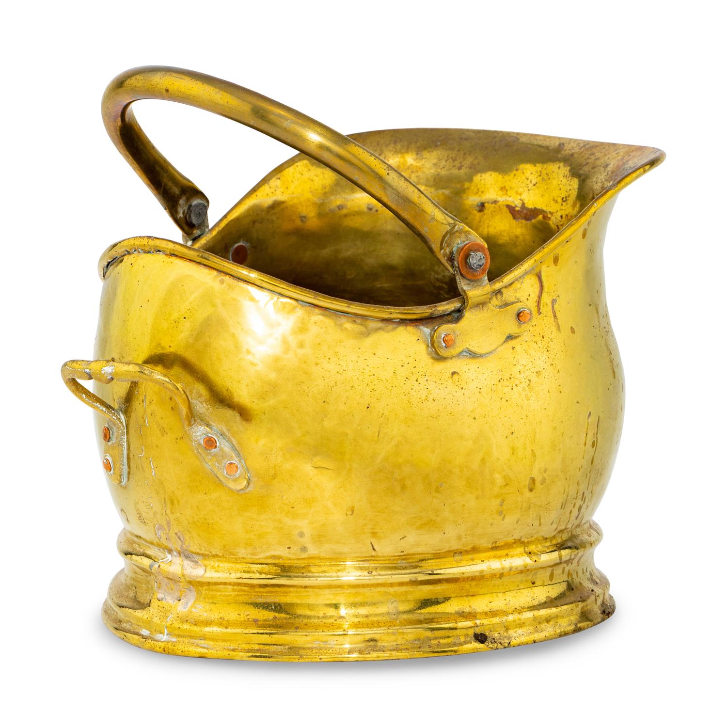 A Small Copper and Brass Coal Hod