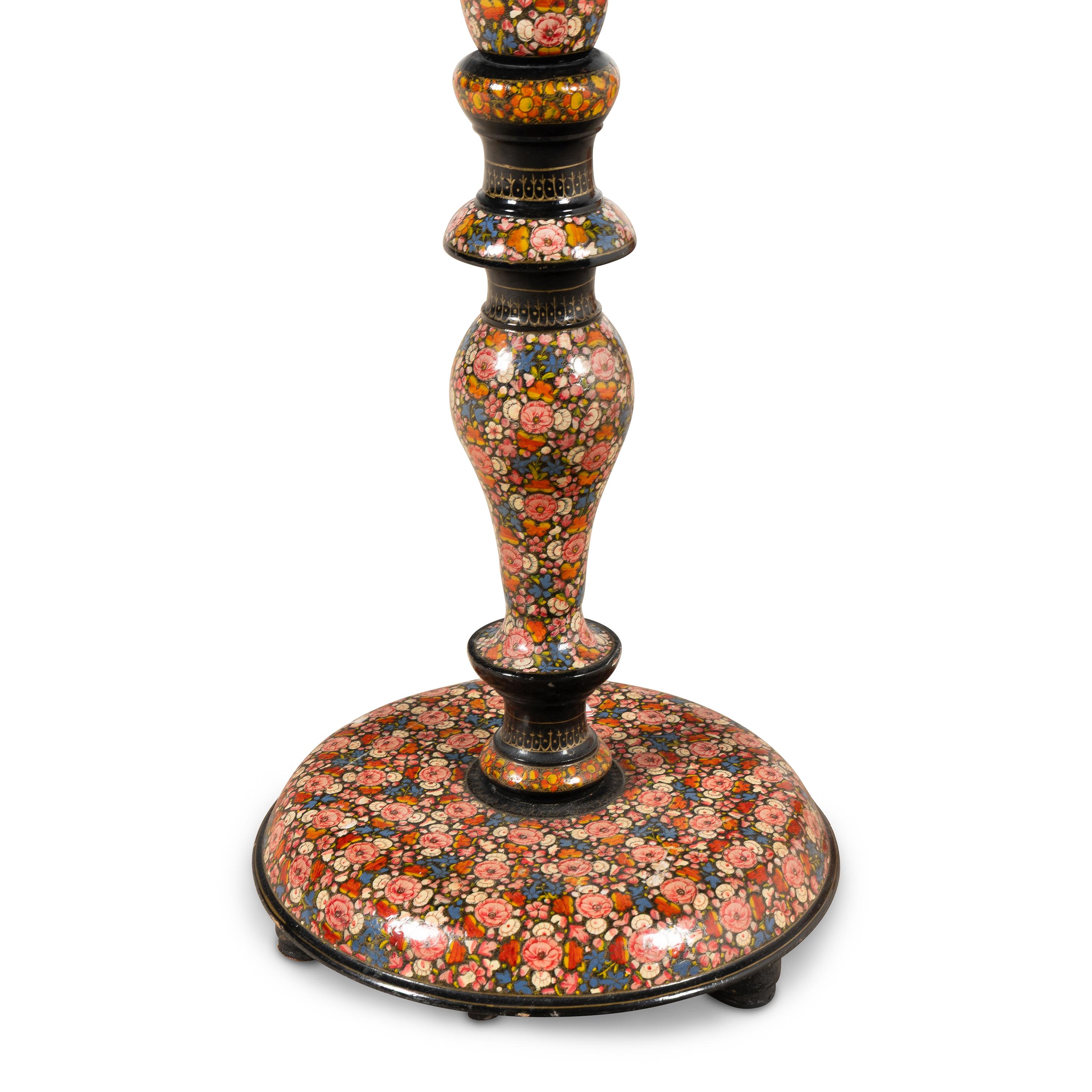 A Kashmiri Lacquer Floor Lamp
