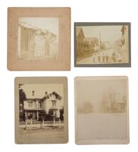 [EARLY PHOTOGRAPHY]. A collection of photographs featuring various building exteriors and interiors.