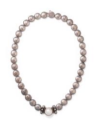 LAGOS, SILVER AND CULTURED MABE PEARL 'CAVIAR' NECKLACE