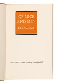 STEINBECK, John (1902-1968). Of Mice and Men . New York: Covici-Friede, [1937].