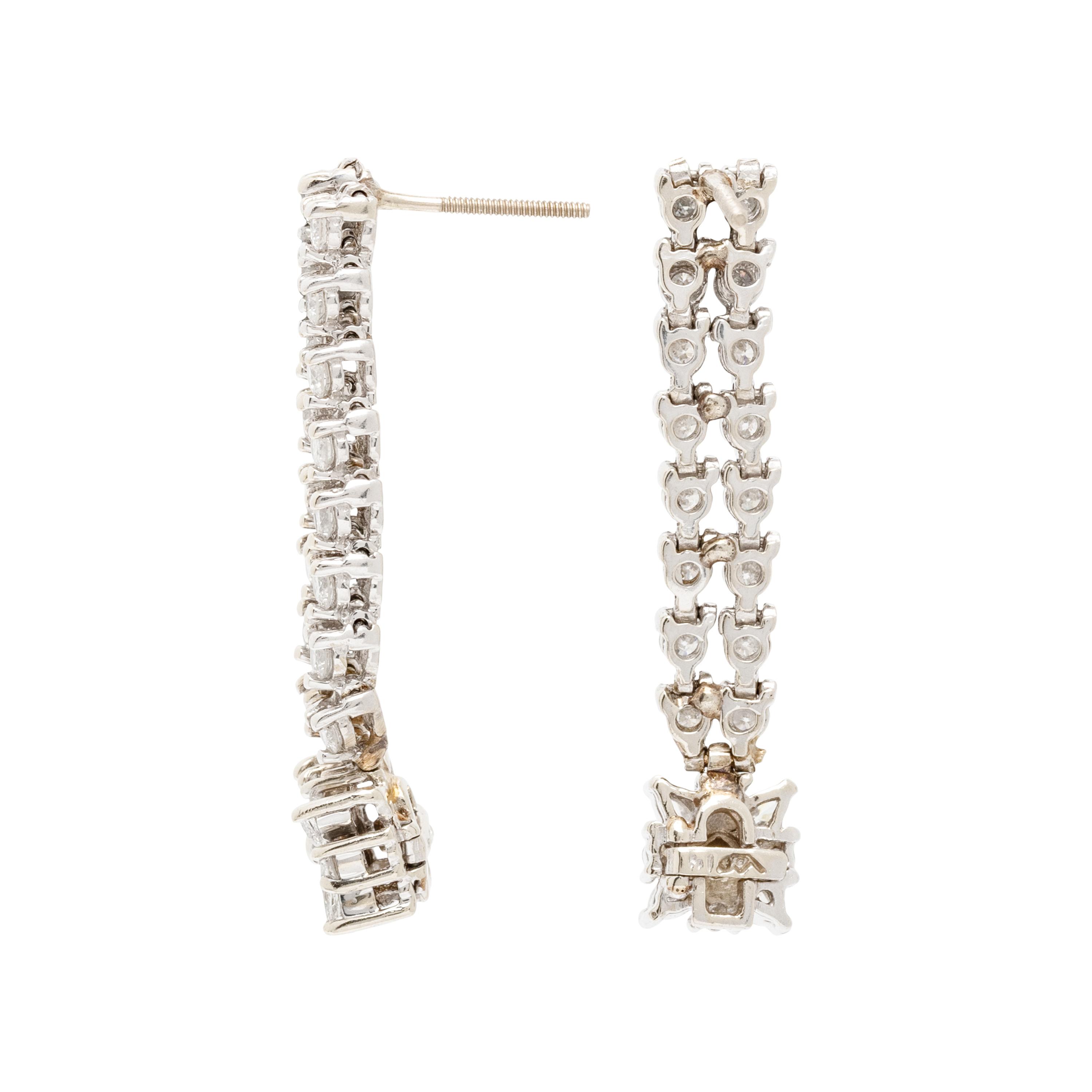 DIAMOND AND WHITE GOLD FLOWER BRACELET AND EARRINGS