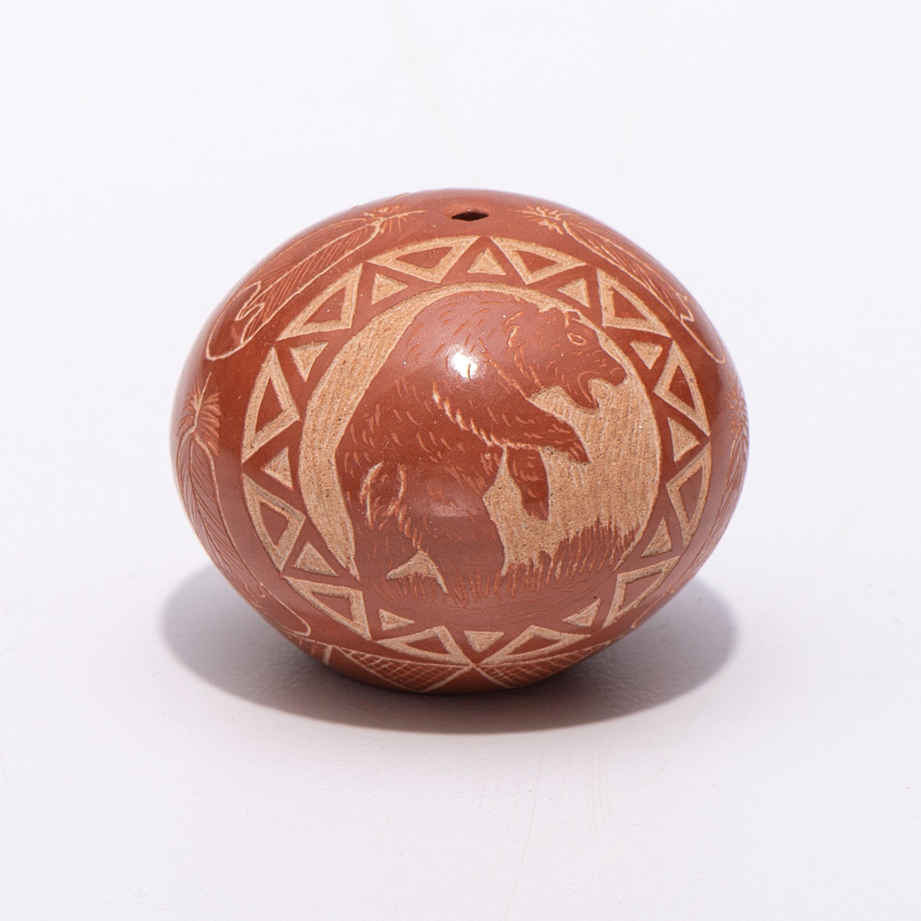 Sgraffito Seed Jar