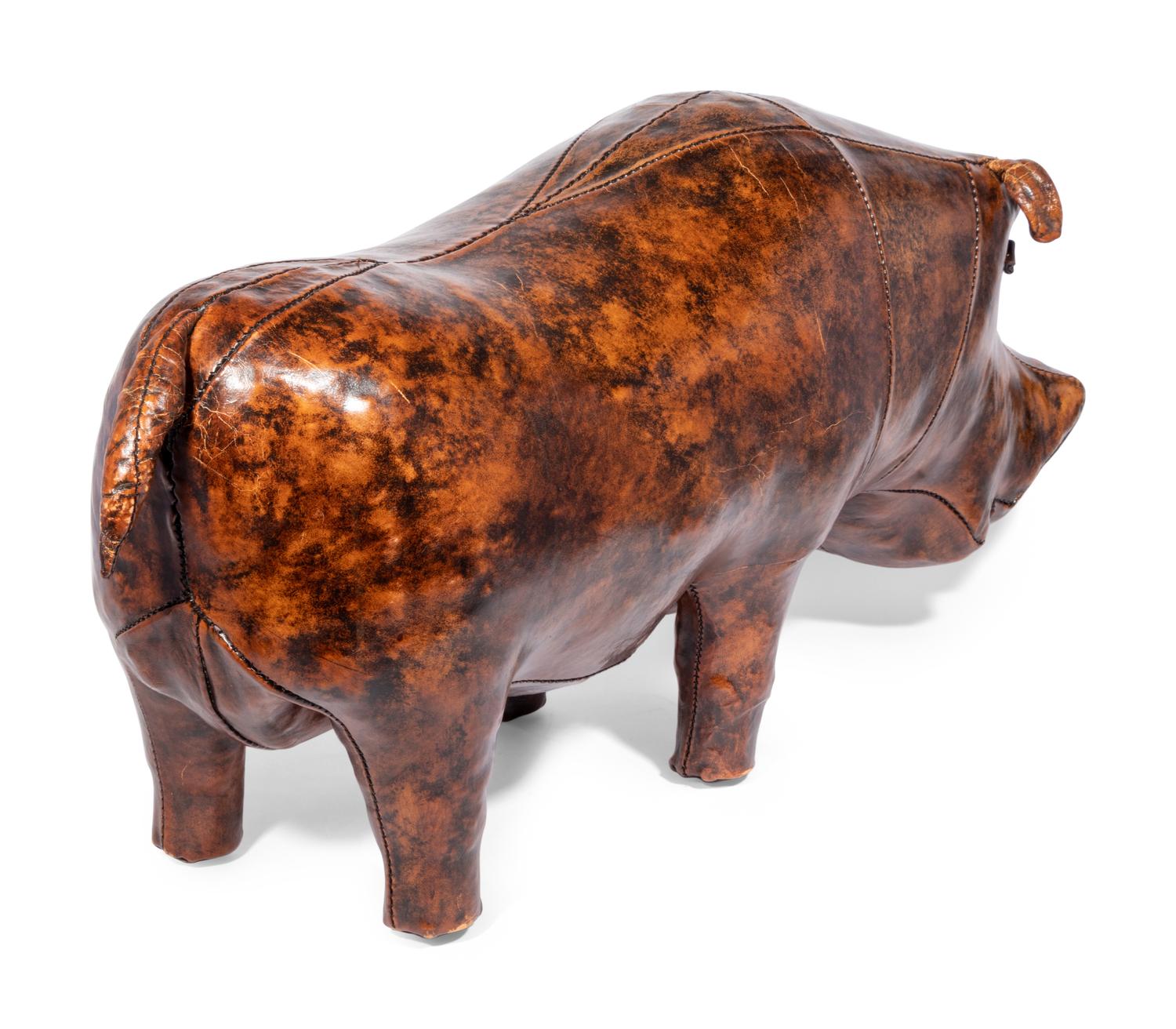 An Omersa Leather Hippopotamus Footstool