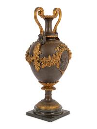 A Large French Neoclassical Gilt Bronze and Cast Metal Vase