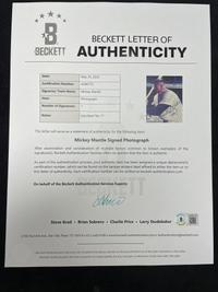 A Mickey Mantle Signed Autograph Photo With No. 7 Inscription (Beckett Authentication Services)
