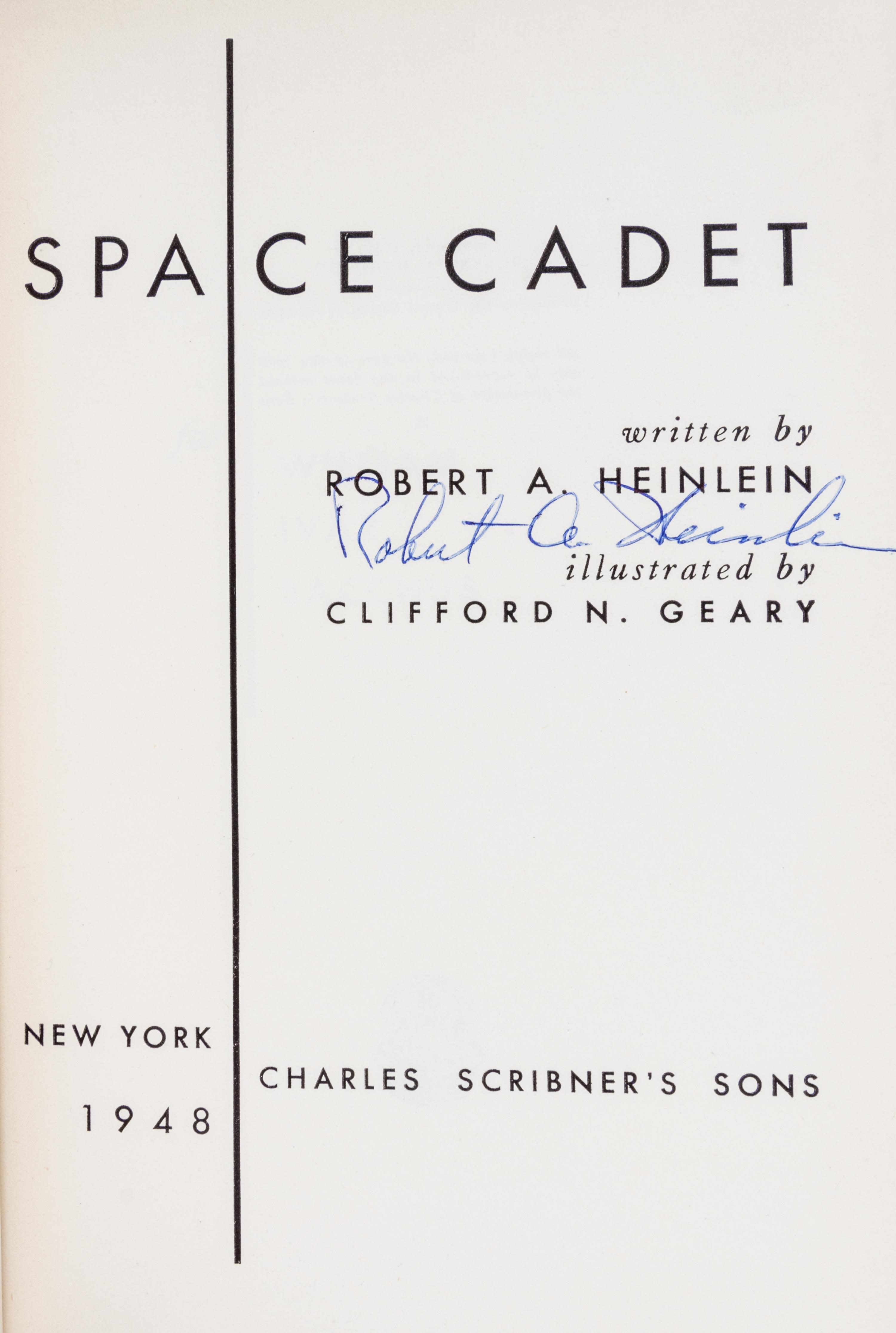 HEINLEIN, ROBERT A. Space Cadet. New York, 1948. First edition, signed.