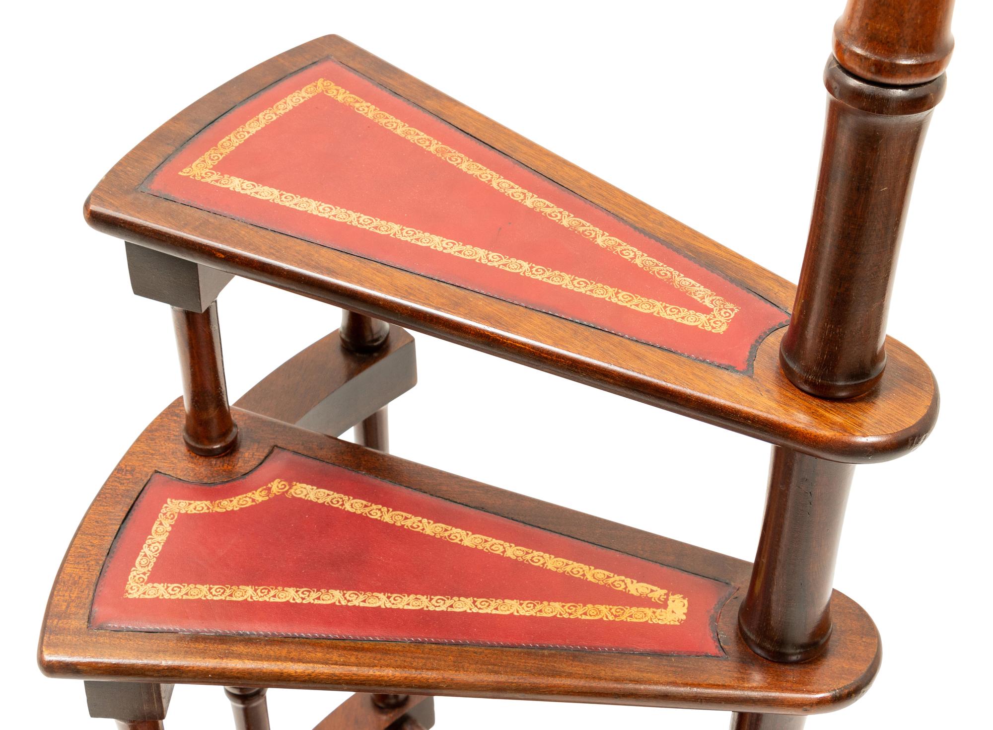 A Set of Edwardian Mahogany Library Steps