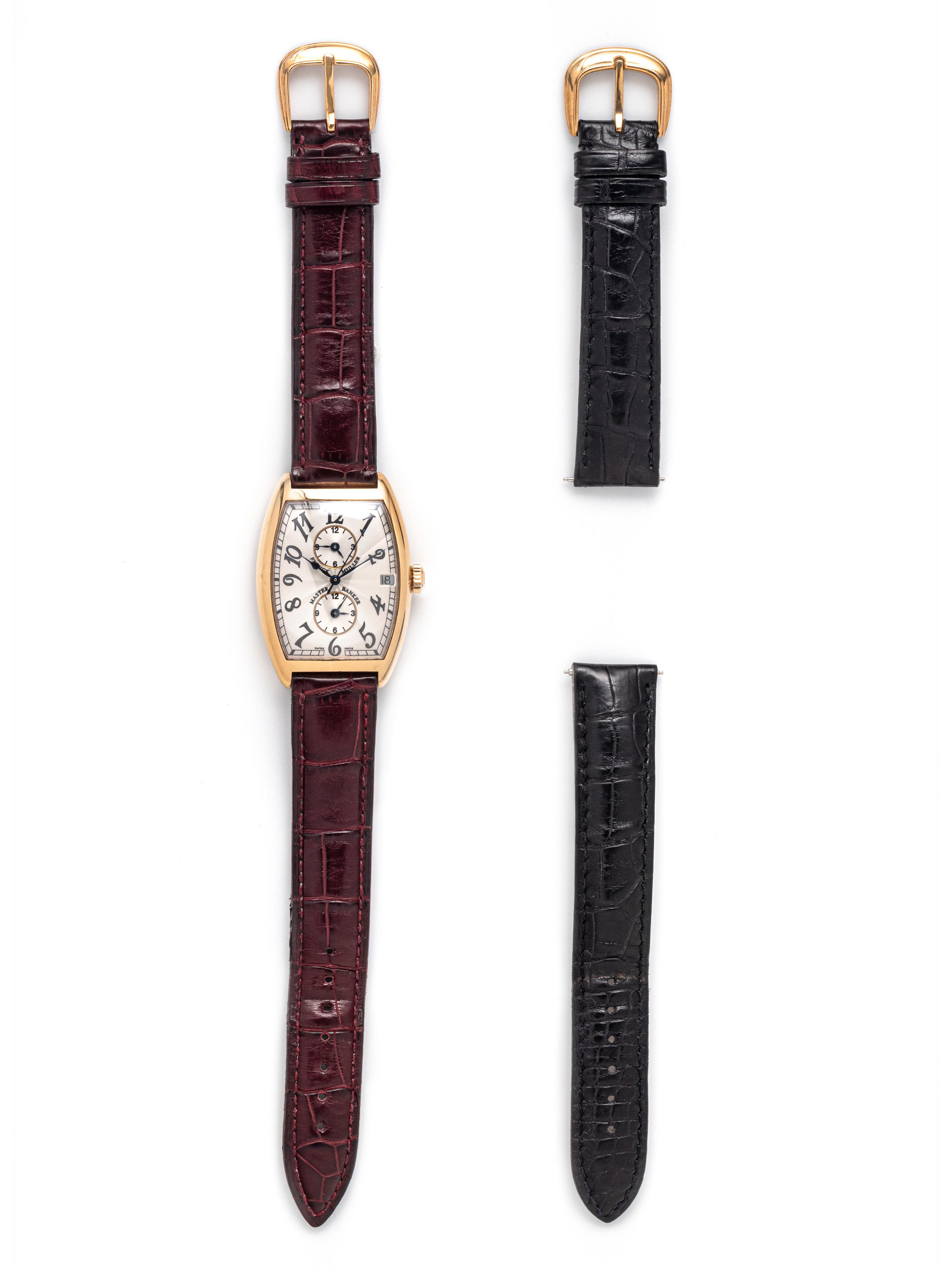 FRANCK MULLER, REF. 2852 18K YELLOW GOLD TRIPLE TIME ZONE 'MASTER BANKER' WATCH