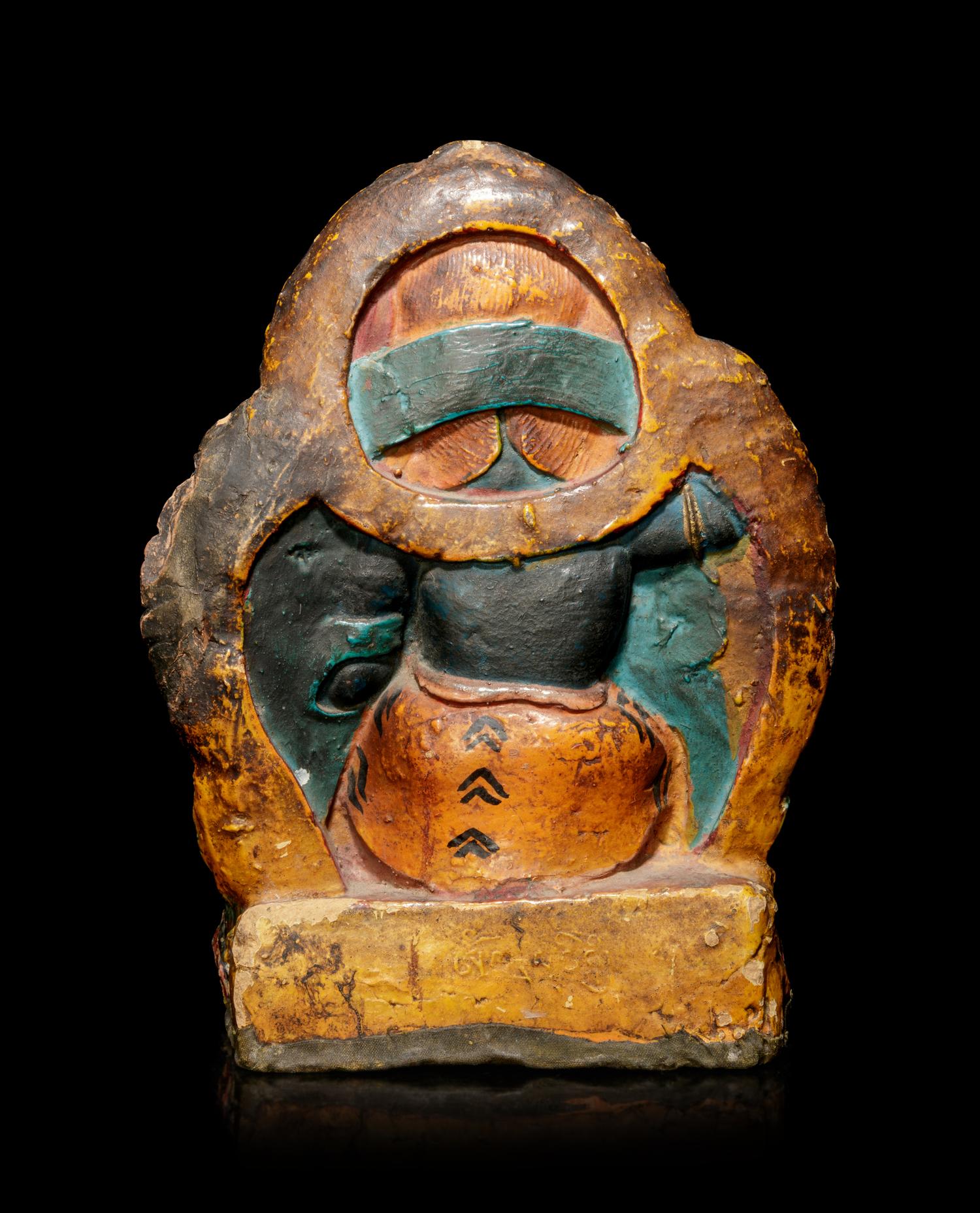 A Tibetan Polychrome Lacquered Figure