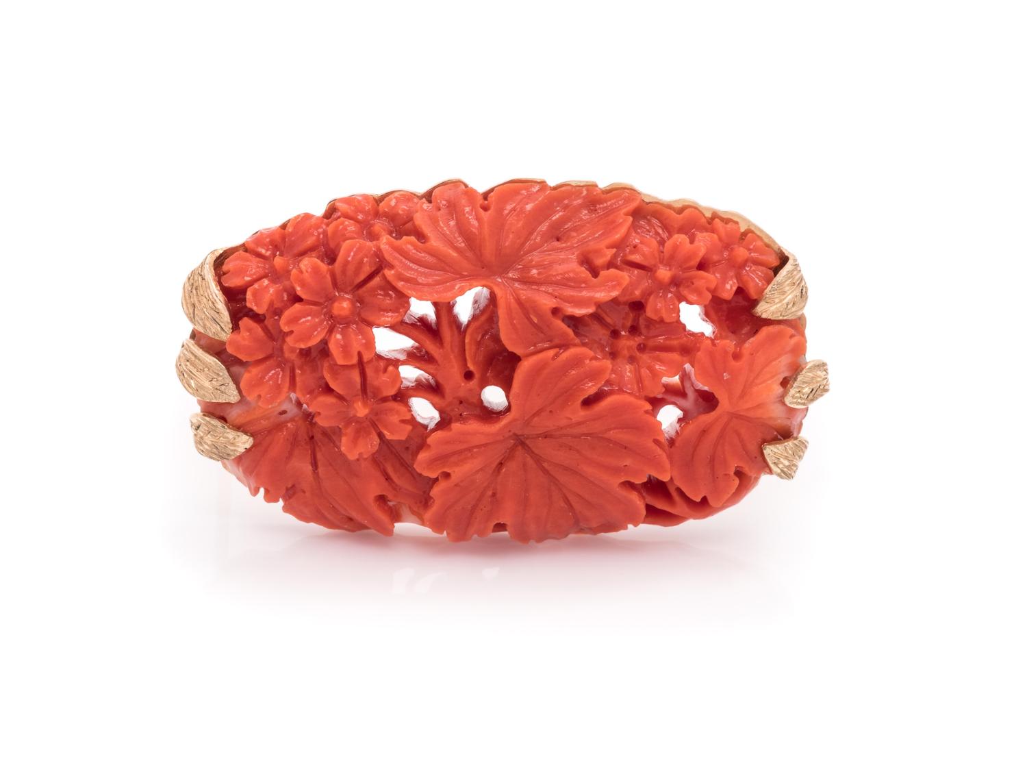 CORAL BROOCH