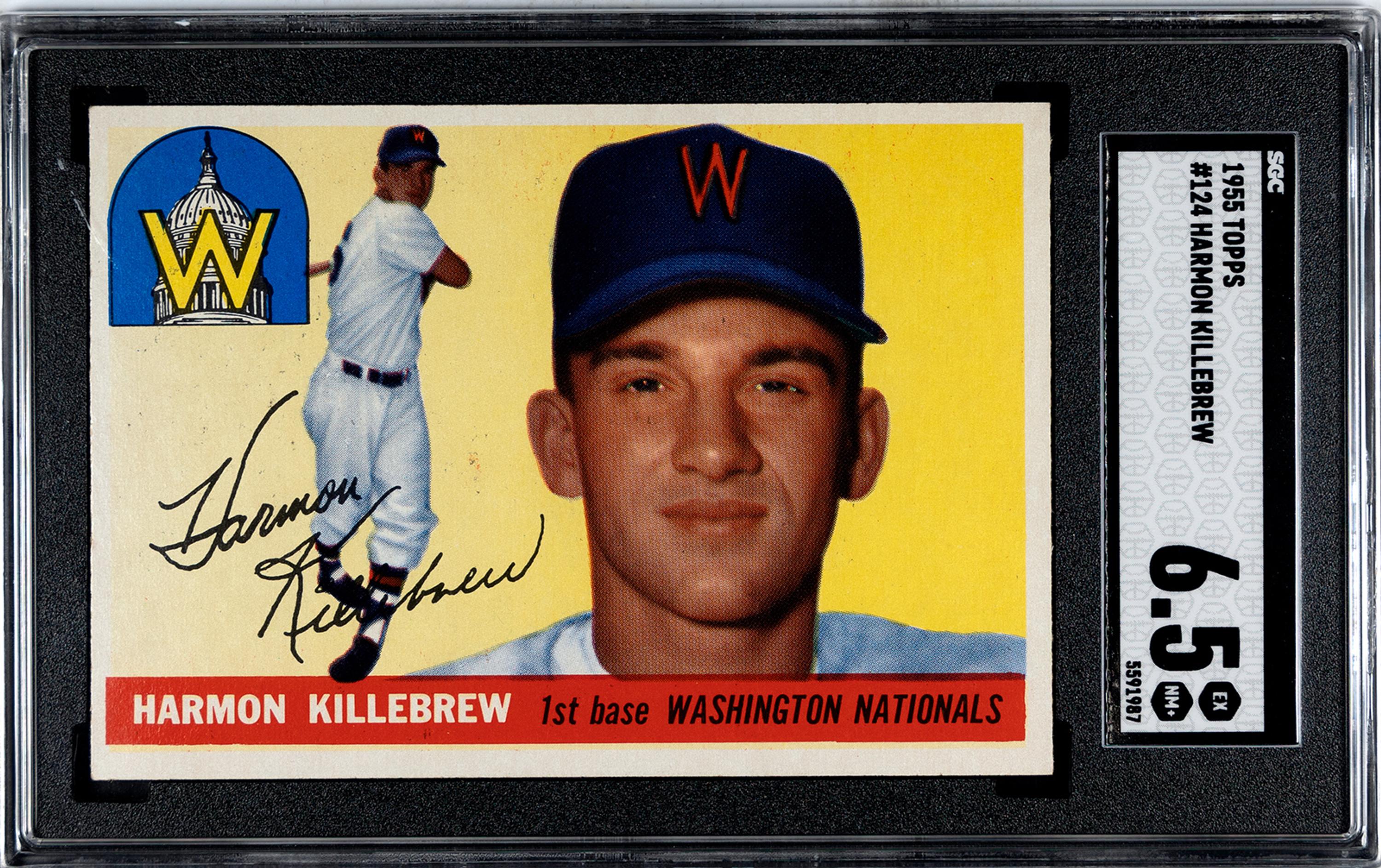A 1955 Topps Harmon Killebrew Rookie Baseball Card No. 124 (SGC 6.5 EX/NM+)
