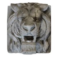A Pair of American Carved Limestone Lion Heads 20" W x 23" D x 22.5" H — United States, Circa 1900