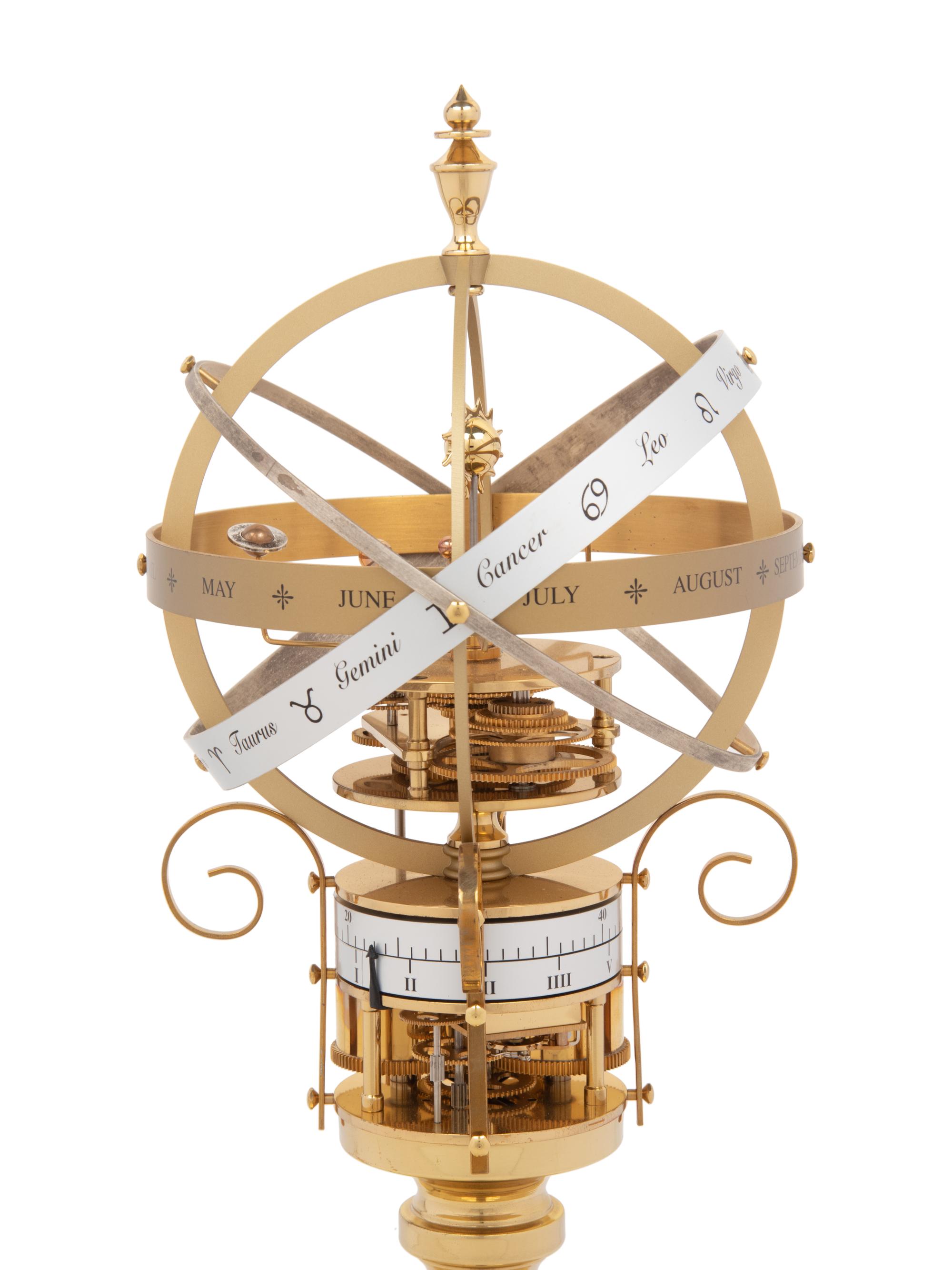 An English Brass Combination Orrery, Armillary Sphere and Annular Clock