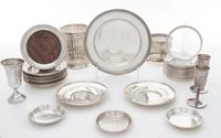 A Collection of American Silver Articles Diameter of largest coaster 3 7/8 inches.