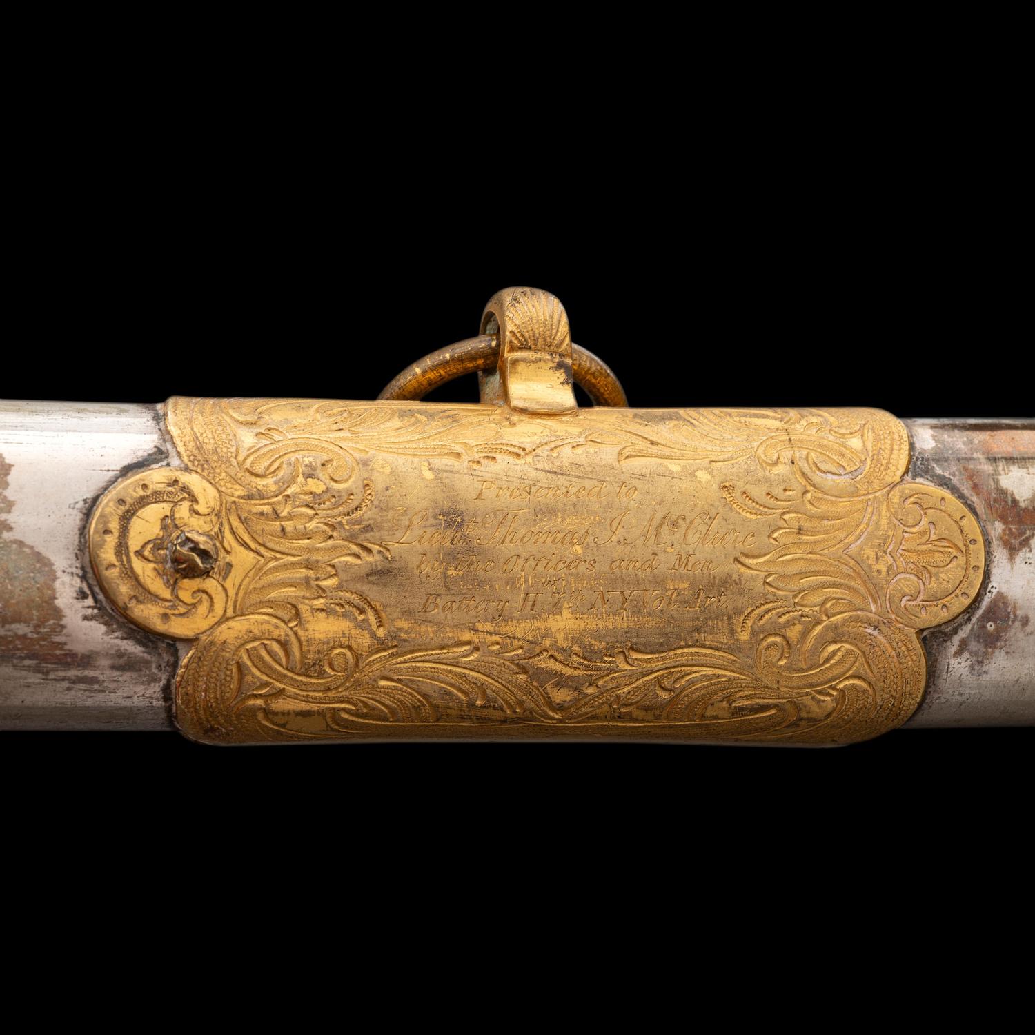 Outstanding Published Clauberg US Model 1850 Officer's Sword of Lt. Thomas McClure, 7th NY Heavy Artillery - KIA at Cold Harbor