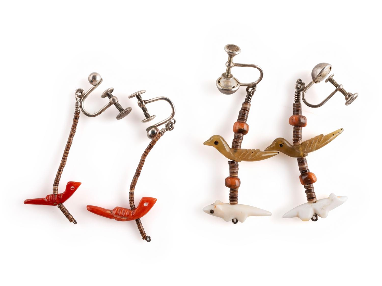 Pair of Zuni Fetish Neckalces and Earrings