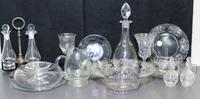 A Collection of Glass Serving Articles Height of first 6 inches.