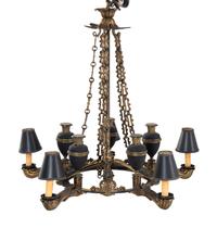 A William IV Style Gilt Metal Five-Light Chandelier