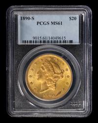 A United States 1890-S Liberty Head $20 Gold Coin