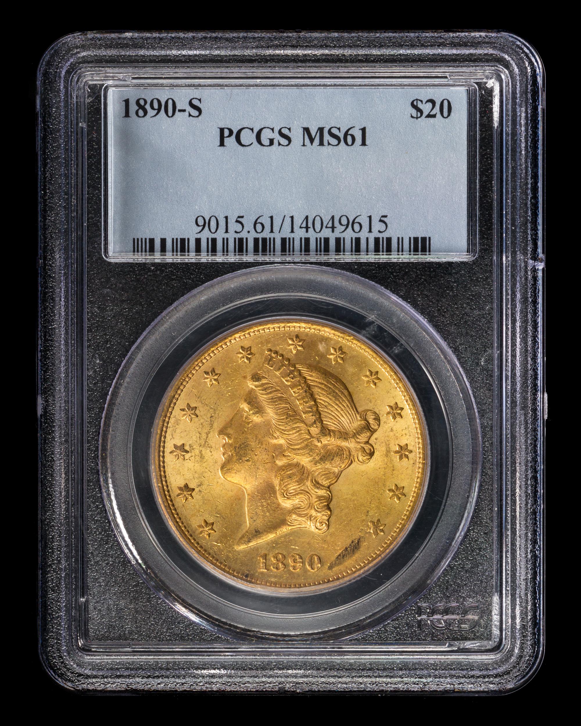 A United States 1890-S Liberty Head $20 Gold Coin