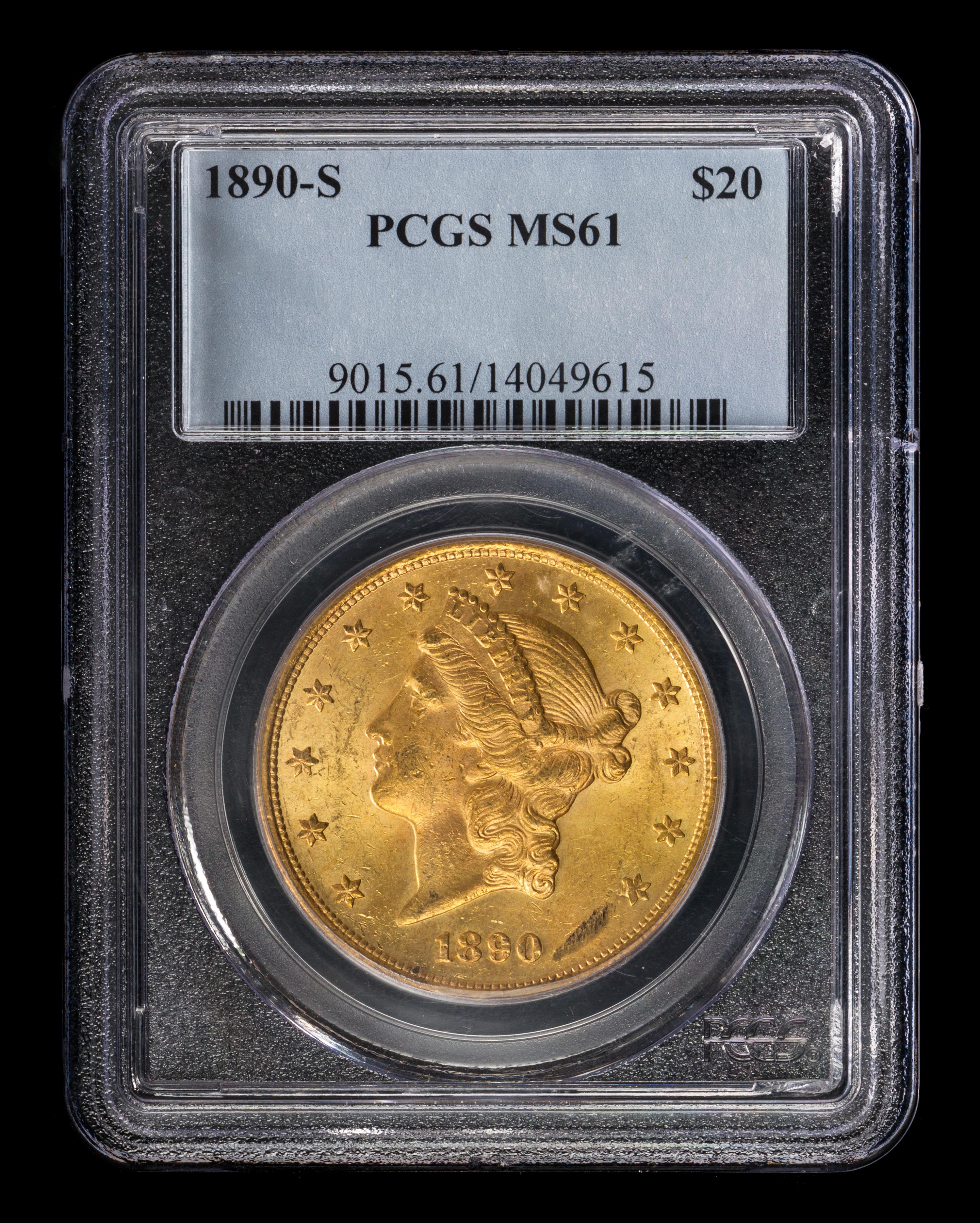 A United States 1890-S Liberty Head $20 Gold Coin
