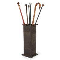 Seven Walking Sticks and a Cast Metal Umbrella Stand