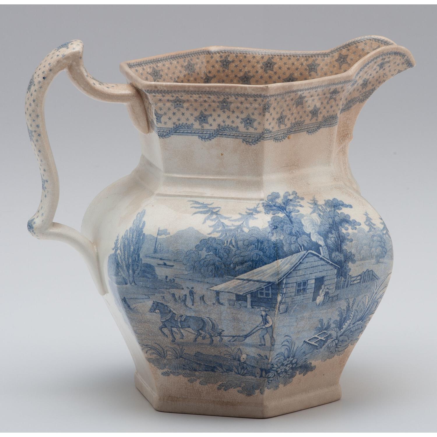 William Henry Harrison 1840 Campaign Wedgwood Transferware Ewer